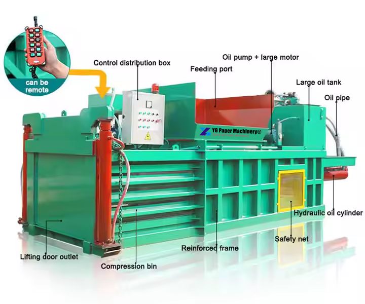 hydraulic baling press machine for waste paper